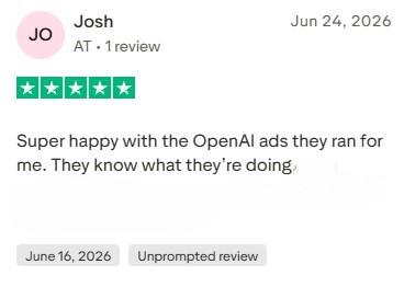 Five-star Trustpilot review from Josh.